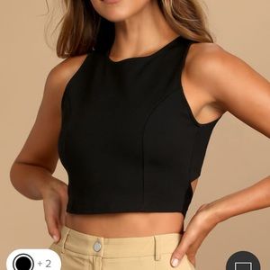 Brand new fitted crop with open back
